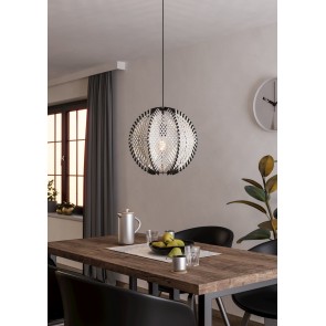 WAVERTON Κρεμαστό Φωτιστικό EGLO 44005 μπεζ υφασμάτινο Ø40cm