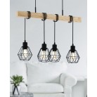 TOWNSHEND 5 Κρεμαστό Φωτιστικό EGLO 44075 μαύρο ξύλινο L100cm TOWNSHEND 5 Κρεμαστό Φωτιστικό EGLO 44075 μαύρο ξύλινο L100cm