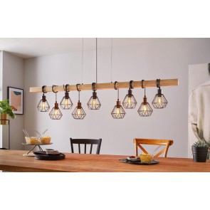 TOWNSHEND 5 Κρεμαστό Φωτιστικό EGLO 44077 μαύρο ξύλινο L150cm