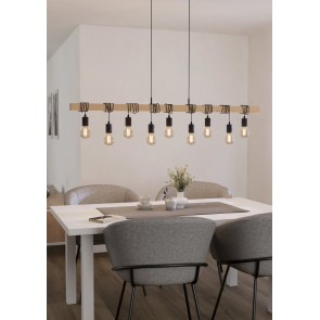 TOWNSHEND Κρεμαστό Φωτιστικό EGLO 44099 μαύρο ξύλινο L150cm