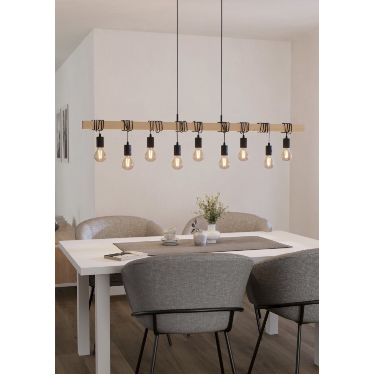 TOWNSHEND Κρεμαστό Φωτιστικό EGLO 44099 μαύρο ξύλινο L150cm TOWNSHEND Κρεμαστό Φωτιστικό EGLO 44099 μαύρο ξύλινο L150cm