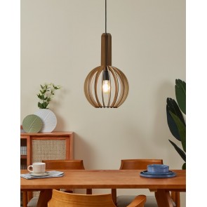 VELASCO Κρεμαστό Φωτιστικό EGLO 900151 ξύλινο maple Ø31cm