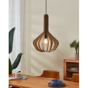 VELASCO Κρεμαστό Φωτιστικό EGLO 900152 ξύλινο maple Ø38cm