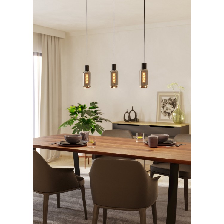 MAIONE Κρεμαστό Φωτιστικό EGLO 901005 φιμέ γυάλινο L77cm MAIONE Κρεμαστό Φωτιστικό EGLO 901005 φιμέ γυάλινο L77cm