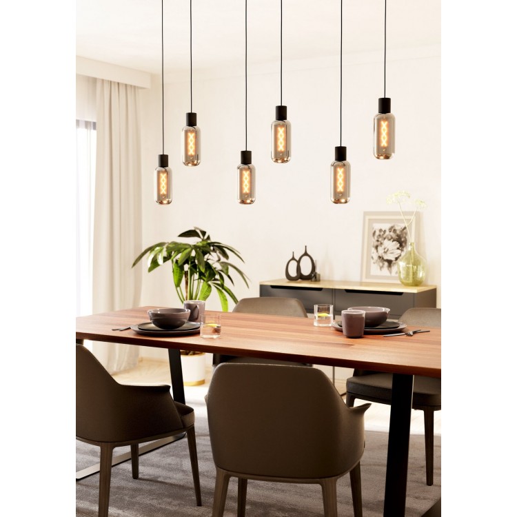 MAIONE Κρεμαστό Φωτιστικό EGLO 901006 φιμέ γυάλινο L138cm MAIONE Κρεμαστό Φωτιστικό EGLO 901006 φιμέ γυάλινο L138cm