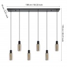 MAIONE Κρεμαστό Φωτιστικό EGLO 901006 φιμέ γυάλινο L138cm MAIONE Κρεμαστό Φωτιστικό EGLO 901006 φιμέ γυάλινο L138cm