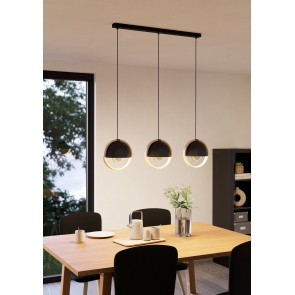 CALLOW Κρεμαστό Φωτιστικό EGLO 43756 μαύρο ξύλινο μεταλλικό FSC L93cm