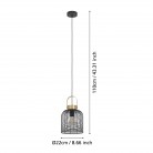 ROUNDHAM Κρεμαστό Φωτιστικό EGLO 43963 μαύρο συρμάτινο Ø22cm ROUNDHAM Κρεμαστό Φωτιστικό EGLO 43963 μαύρο συρμάτινο Ø22cm