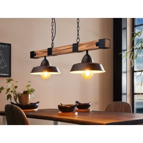 OLDBURY Κρεμαστό Φωτιστικό EGLO 44085 μαύρο ξύλινο FSC L86cm