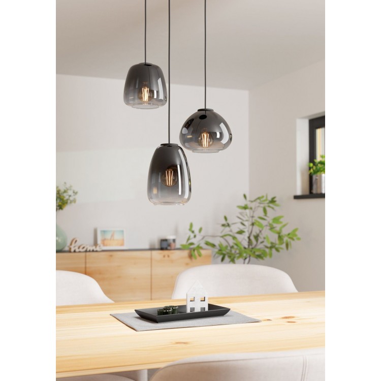 AGUILARES Κρεμαστό Φωτιστικό EGLO 900196 φιμέ γυάλινο Ø43cm AGUILARES Κρεμαστό Φωτιστικό EGLO 900196 φιμέ γυάλινο Ø43cm
