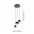 AGUILARES Κρεμαστό Φωτιστικό EGLO 900196 φιμέ γυάλινο Ø43cm AGUILARES Κρεμαστό Φωτιστικό EGLO 900196 φιμέ γυάλινο Ø43cm