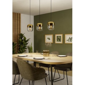 MARYVILLA Κρεμαστό Φωτιστικό EGLO 900551 χρυσό γυάλινο L87cm
