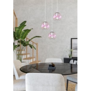 ARISCANI 2 Κρεμαστό Φωτιστικό EGLO 901921 χρωμέ ιριδίζον γυάλινο Ø42,5cm