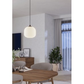 MANTUNALLE Κρεμαστό Φωτιστικό EGLO 99366 λευκό ματ γυάλινο Ø20cm
