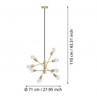 GRADOLI 1 Κρεμαστό Φωτιστικό EGLO 99811 χρυσό μεταλικό Ø71cm