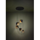 SERENARA Κρεμαστό Φωτιστικό EGLO 390183 πεντάφωτο μαύρο χρυσό Ø50cm