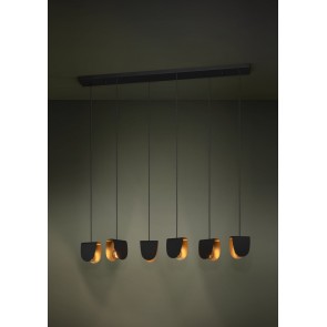 SERENARA Κρεμαστό Φωτιστικό EGLO 390184 εξάφωτο μαύρο χρυσό L138cm
