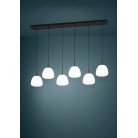 BALMES Κρεμαστό Φωτιστικό EGLO 390203 εξάφωτο μαύρο λευκό οπάλ γυαλί L144,5cm BALMES Κρεμαστό Φωτιστικό EGLO 390203 εξάφωτο μαύρο λευκό οπάλ γυαλί L144,5cm