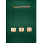 HONTONGAS Κρεμαστό Φωτιστικό EGLO 390324 τρίφωτο καφέ μπεζ πράσινο ξύλο φυσικές ίνες L110cm HONTONGAS Κρεμαστό Φωτιστικό EGLO 390324 τρίφωτο καφέ μπεζ πράσινο ξύλο φυσικές ίνες L110cm