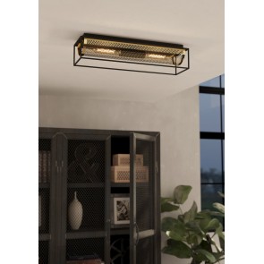 NOHALES Φωτιστικό Οροφής EGLO 43787 μαύρο μπρονζέ L64cm