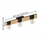 BAILRIGG Φωτιστικό Οροφής EGLO 43901 μαύρο ξύλινο L65,5cm