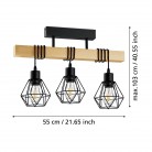 TOWNSHEND 5 Φωτιστικό Οροφής EGLO 44074 μαύρο ξύλινο L55cm TOWNSHEND 5 Φωτιστικό Οροφής EGLO 44074 μαύρο ξύλινο L55cm