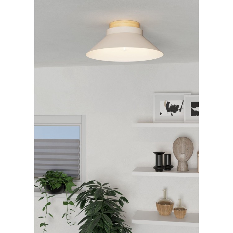 MOHARRAS Φωτιστικό Οροφής EGLO 900736 μπεζ ξύλινο Ø40cm