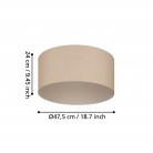FENIGLIA Φωτιστικό Οροφής EGLO 900858 μπεζ λινό Ø47,5cm