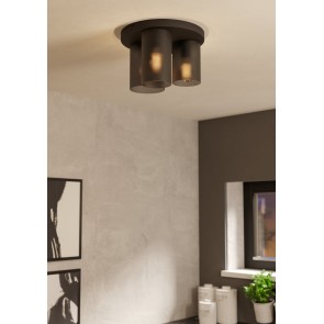 COLOMERA Φωτιστικό Οροφής EGLO 901161 φιμέ μαύρο Ø35cm