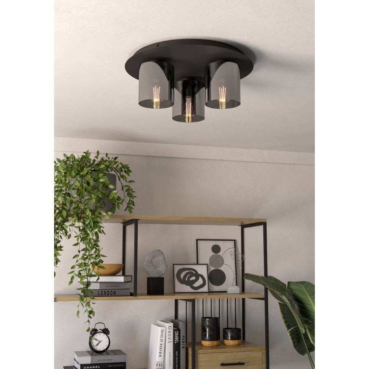 GOROSIBA 1 Φωτιστικό Οροφής EGLO 99631 γκρι γυάλινο Ø14,5cm GOROSIBA 1 Φωτιστικό Οροφής EGLO 99631 γκρι γυάλινο Ø14,5cm