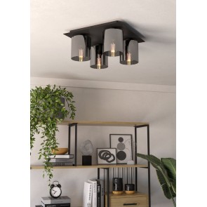 GOROSIBA 1 Φωτιστικό Οροφής EGLO 99632 γκρι γυάλινο L38cm