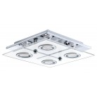 CABO Φωτιστικό Οροφής LED EGLO 30931 τετράφωτο ασημί γυάλινο GU10 L29cm
