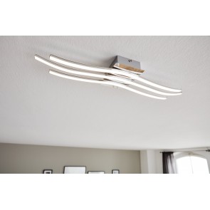 RONCADE Φωτιστικό Οροφής LED EGLO 31995 τρίφωτο ασημί L65cm