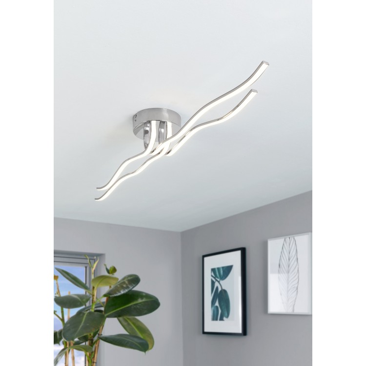 RONCADE Φωτιστικό Οροφής LED EGLO 31996 τετράφωτο ασημί L108,5cm