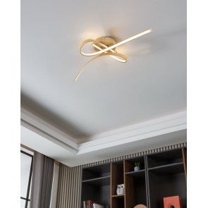 SELVINA 2 Φωτιστικό Οροφής LED EGLO 901103 δίφωτο όψη ξύλου L68cm