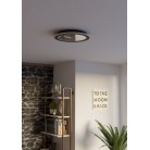 MACCHIONI Φωτιστικό Οροφής LED EGLO 901238 μαύρο τηλεχειριστήριο Ø38cm
