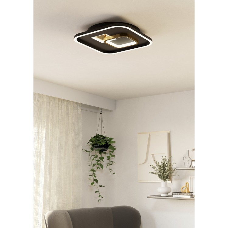 TIRIOLO Φωτιστικό Οροφής LED EGLO 901245 μαύρο χρυσό L38cm