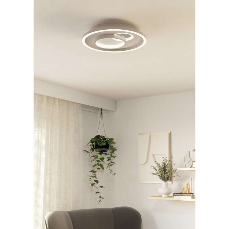 TIRIOLO Φωτιστικό Οροφής LED EGLO 901246 λευκό ασημί Ø38cm TIRIOLO Φωτιστικό Οροφής LED EGLO 901246 λευκό ασημί Ø38cm
