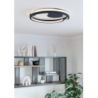 MEZZOMONTE Φωτιστικό Οροφής LED EGLO 901821 μαύρο τηλεχειριστήριο Ø48cm