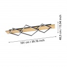 BOYAL Φωτιστικό Οροφής LED EGLO 901931 τρίφωτο μαύρο ξύλινο L101cm