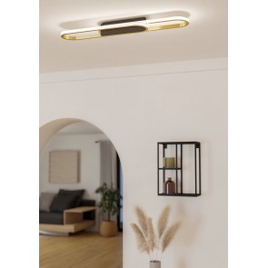 CONIVARENA Φωτιστικό Οροφής LED EGLO 902159 μαύρο χρυσό CCT L69cm