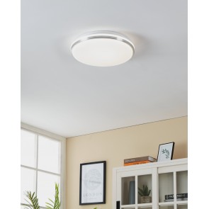 PINETTO Φωτιστικό Οροφής LED EGLO 900365 ασημί Ø34cm IP44