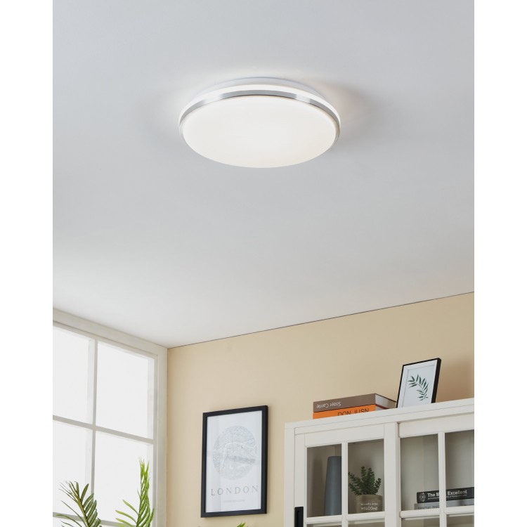PINETTO Φωτιστικό Οροφής LED EGLO 900365 ασημί Ø34cm IP44 PINETTO Φωτιστικό Οροφής LED EGLO 900365 ασημί Ø34cm IP44