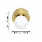 MOSIANO Φωτιστικό Οροφής LED EGLO 900658 χρυσό γυαλί Ø11cm IP44 MOSIANO Φωτιστικό Οροφής LED EGLO 900658 χρυσό γυαλί Ø11cm IP44