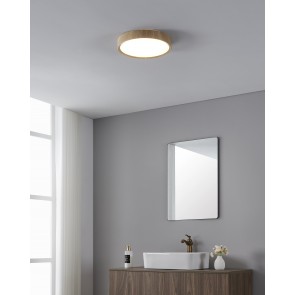 MUSURITA Φωτιστικό Οροφής LED EGLO 901126 ξύλο Ø34cm IP44