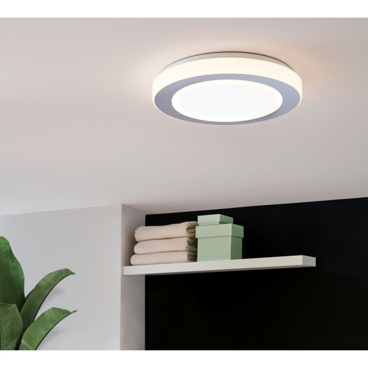 CAPRI Φωτιστικό Οροφής LED EGLO 95283 ασημί Ø38,5cm IP44