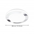 CAPRI Φωτιστικό Οροφής LED EGLO 95283 ασημί Ø38,5cm IP44