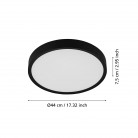 MUSURITA Φωτιστικό Οροφής LED EGLO 98604 μαύρο Ø44cm