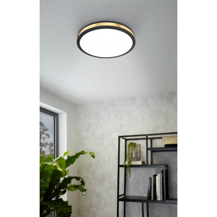 PESCAITO Φωτιστικό Οροφής LED EGLO 99406 μαύρο χρυσό Ø28cm PESCAITO Φωτιστικό Οροφής LED EGLO 99406 μαύρο χρυσό Ø28cm