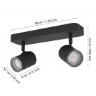 CONSUMA 1 Φωτιστικό Σποτ Μπάνιου EGLO 300579 δίφωτο μαύρο IP44 L25cm